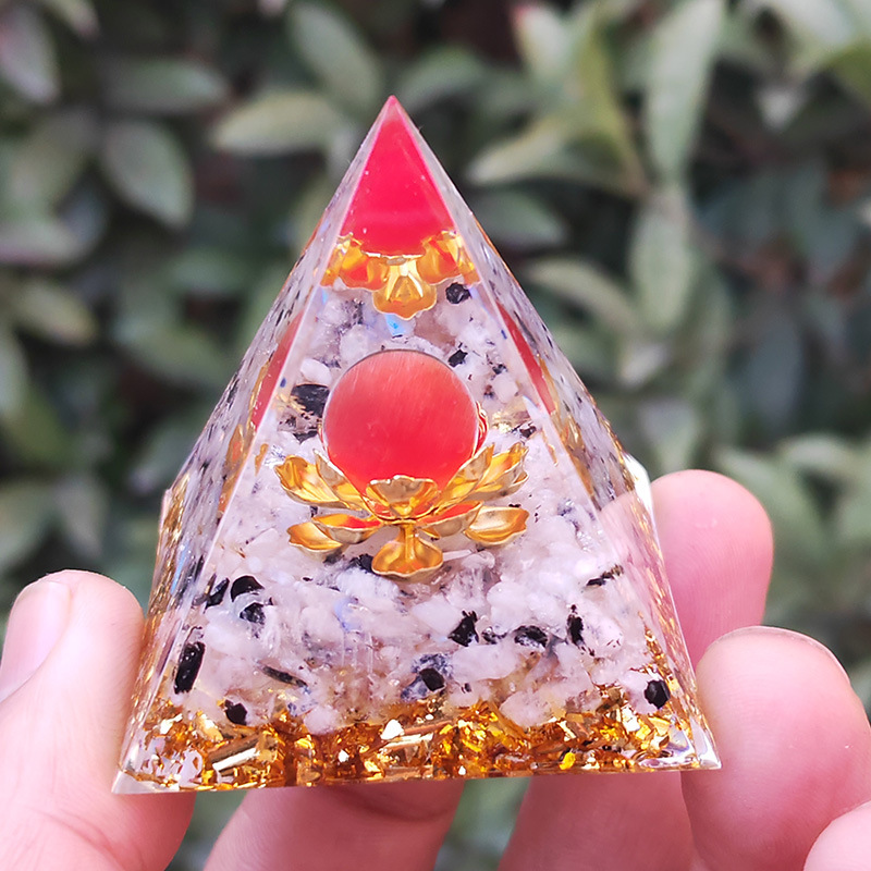 Natural Orgonite Pyramid Reiki Amethyst Energy Healing Chakra Meditation... - $11.99