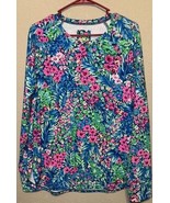 Lilly Pulitzer Blythe Luxletic Pullover Women&#39;s Med Long Sleeve Floral U... - $1,785.89 MXN