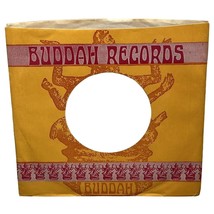 Buddah Records Company Sleeve 45 RPM Vinyl Orange Pink Buddah Statue - $10.49