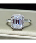 4 CT Bonne Emeraude Coupe Aigue-Marine Gemme 925 Bague en Argent pour Ca... - $113.42 CAD