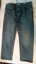 Wrangler Jeans Mens 36X32 Blue Relaxed Fit Straight Medium Wash Denim BO... - £19.65 GBP