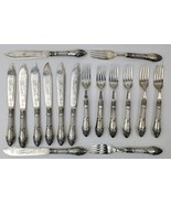 ANTIQUE GERMAN KOCH AND BERGFELD fish set 16 pcs engraved blades HALLMAR... - €1.505,80 EUR