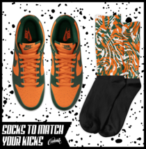 Dunk Low Miami Socks Orange Team Green High Shirt FAMU Hurricane Forest TIGER - £16.36 GBP