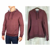 Jachs Burgundy Striped Fleece Pullover Hoodie Size Medium - $17.29