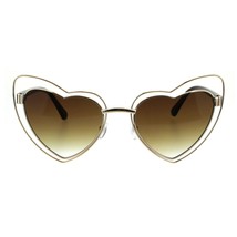 Heart Shape Cateye Sunglasses Oversized Double Metal Frame UV 400 - £9.45 GBP+