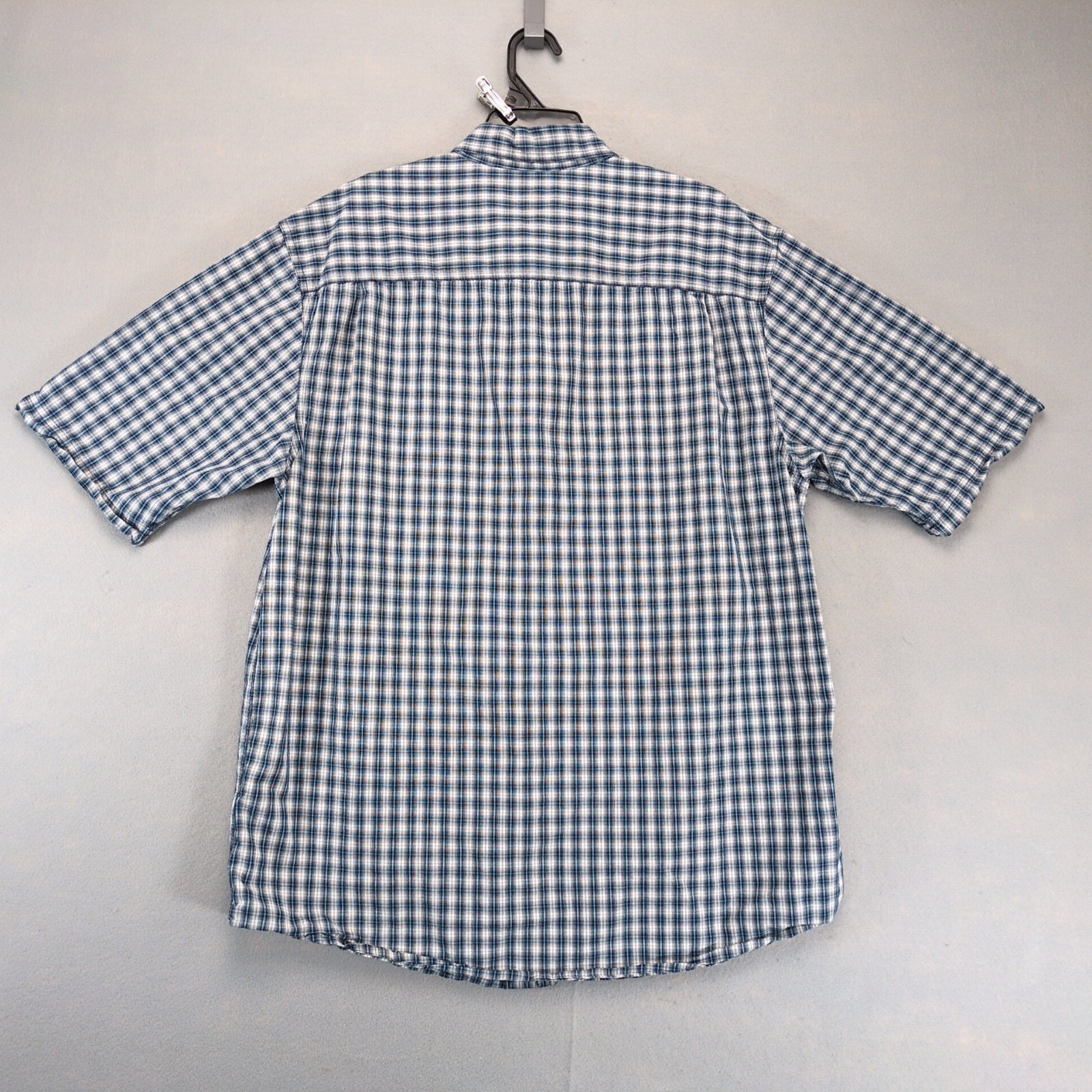 Wolverine Blue Plaid Cotton Button Down Shirt Men's L Tall Short Slv Gorpcore Item image 2