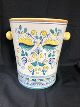 Deruta Pottery Tall Vase  Made/painted by hand-Italy. H 9 inches - £138.59 GBP