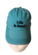LIFE IS GOOD Turquoise Soft Canvas Hat Cap Strapback Embroidered Logo - £15.39 GBP