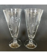 2 Princess House Heritage Stemmed Pilsner Beer Handblown Crystal Cut Gla... - $27.16 CAD