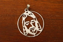 Christian Faith Jewelry Openwork Jesus Face Silver Tone Necklace Pendant... - $12.86
