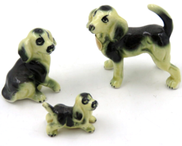 VTG Bone China Miniature Cocker Spaniel Family of 3 Figurines Japan - £11.70 GBP