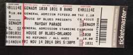 MAYDAY PARADE - ORIGINAL NOVEMBER 14, 2014 UNUSED WHOLE FULL CONCERT TICKET - £11.38 GBP