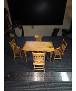 Vtg Town Square Miniatures 1:12 Dollhouse Furniture Walnut Dining Table-... - $26.61 CAD
