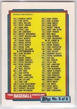 M) 1992 Topps Baseball Trading Card - Checklist No 5 of 6 #658 - $1.97