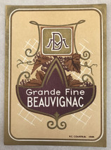 Vitnage Mid Century Courtrai Grande Fine Beauvignac French Wine Label - £18.92 GBP