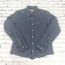 Hollister Shirt Boys Youth XL Blue Plaid Long Sleeve Button Up Cotton Pr... - $19.88