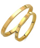 Wedding Bands Set-Matching Rings-Engrave Band Ring-18K Gold Ring Set - €496,00 EUR+