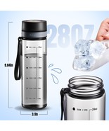 28OZ Wide-Mouth Clear Plastic Water Bottle with Strap and Measurement Marks - €12,28 EUR