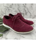 Cole Haan Grand OS Womens Oxford Sneakers Size 9.5 Dark Pink Suede Lace Up - $54.14 CAD