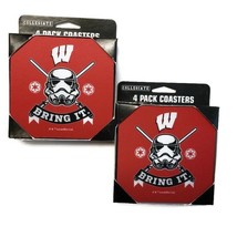 Wisconsin Badgers Lot of 2 Packs Storm Trooper Coasters Parties Tailgating Dorms - £8.17 GBP