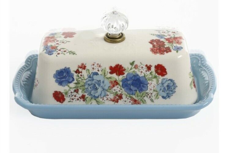 Primary image for Pioneer Woman ~ Classic Charm ~ Stoneware ~ Sculptural Detail Floral Butter Dish