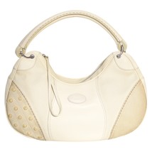 Tod&#39;s Ivory Vintage Canvas/Leather and Suede Hobo Shoulder bag Handbag - $128.70