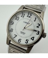 Carriage Indiglo Quartz Watch Men 30m Silver White Easy Read Stretch New... - €19,51 EUR