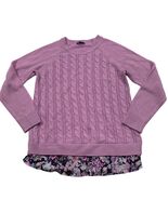 The Limited Womens Medium Lilac Cable Knit Sweater With Floral Hem - €12,28 EUR