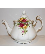 EXQUISITE LARGE ROYAL ALBERT ENGLAND BONE CHINA OLD COUNTRY ROSES TEA POT - $222.74