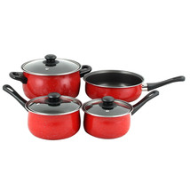 Casselman 7 pc Cookware Set in Red w Bakelite Snow Handle - $47.42