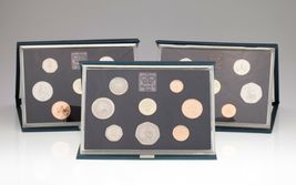 1984, 1985 &amp; 1987 United Kingdom Proof Set Collection w/ 2 Original COA's  - $90.92