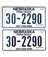  United States Nebraska Not For Hire Farm Truck License Plate 30-2290 - €17,06 EUR