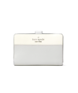 New Kate Spade Madison Medium Compact Bifold Wallet Leather Platinum Gre... - $89.09 CAD