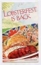 Red Lobster Restaurant Lobsterfest is Back Dinner Menu 2001 - £13.73 GBP