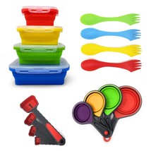 Collapsible Silicone Food Storage Containers - 16 Pcs Set with Lids Made by Sili - £40.43 GBP