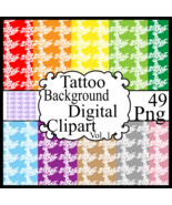 Tattoo Background  Digital Clipart Vol. 1 - $37.30 MXN