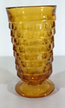 Vintage Indiana Colony Whitehall AMBER CUBIST Footed Tea GLASS 12 Oz Rep... - £11.33 GBP