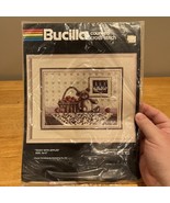 Bucilla Counted Cross Kit  # 40247 Teddy With Apples New Old Stock J05 - $33.60 CAD