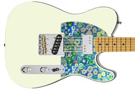 Pickguard Headstock Tremolo Skin Wrap Reskin for Guitars - 68 Blue Paisley - $34.95