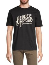 Heroes Motors Men's Crew Neck Signature Graphic T-Shirt in Black-Large - $9.24