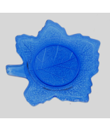 L E Smith Cobalt Blue Maple Leaf Plate 8&quot;Vintage Mt Pleasant Depression ... - £12.04 GBP