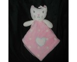 BABY GEAR 2016 WHITE KITTY CAT PINK SECURITY BLANKET STUFFED PLUSH SOFT ... - £29.18 GBP
