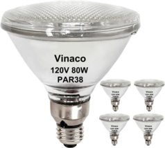 Vinaco PAR38 80W Flood Llight Bulbs, 4 Pack High Output PAR38 Halogen Fl... - $33.99