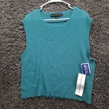 Josephine Chaus Shirt Women XL Blue Sleeveless Stretch Ladies Scoop Neck Top - £6.77 GBP