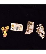 Vintage Kansas Indiana Illinois Jaycees State Pins Lot of 4 - €26,91 EUR