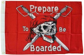 &quot; Prepare To Be Boarded &quot; Double Sided Nylon Flag 3&#39;x5&#39; Pirate Skull Crossbones - £15.57 GBP