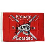 &quot; Prepare To Be Boarded &quot; Double Sided Nylon Flag 3&#39;x5&#39; Pirate Skull Cro... - £15.60 GBP