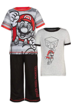 New Kids Toddler Boys Super Mario 3 Piece Pajamas Set Nwt - £6.63 GBP+