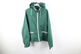 Vtg 60s 70s Streetwear Mens Medium Distressed Blank Hooded Windbreaker Jacket - £39.07 GBP