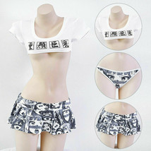 Ahegao Funny Pleated Skirts 3D Printed Mini Top Underwear Anime Costume ... - £5.05 GBP+